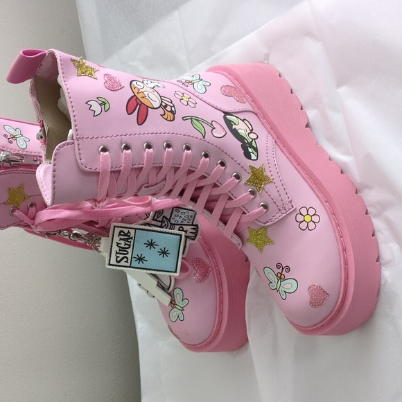 ❤️ Vintage Power Puff Girls Boots Always Sugar & Spice Combat … - Picture 12 of 12
